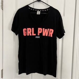 VS PINK Girl Power black T-shirt size M